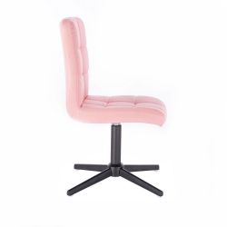 Kosmetická židle TOLEDO na černém kříži - růžová