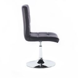 Kosmetická židle TOLEDO na stříbrné kulaté podstavě - černá