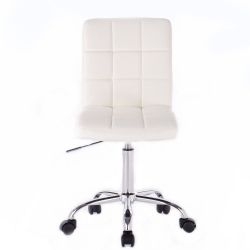 Kosmetická židle TOLEDO na podstavě s kolečky bílá