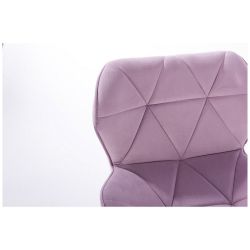 Kosmetická židle MILANO VELUR na stříbrné podstavě s kolečky - fialový vřes