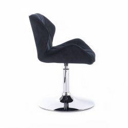 Kosmetická židle MILANO VELUR na stříbrném talíři - černá
