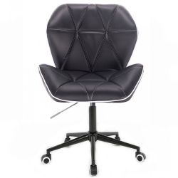 Kosmetická židle MILANO MAX na černé podstavě s kolečky - černá