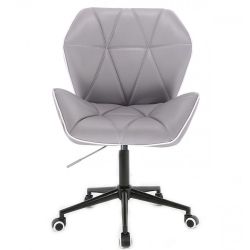  Kosmetická židle MILANO MAX na černé podstavě s kolečky - šedá