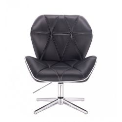 Kosmetická židle MILANO MAX na stříbrném kříži - černá