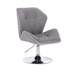 Kosmetická židle MILANO MAX na stříbrném talíři - šedá