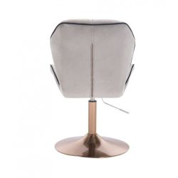 Kosmetická židle MILANO MAX VELUR na zlatém talíři - šedá