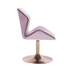 Kosmetická židle MILANO MAX VELUR na zlatém talíři - fialový vřes