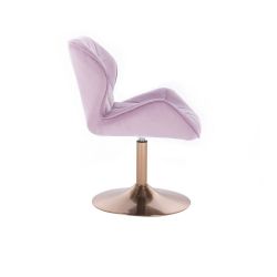 Kosmetická židle MILANO VELUR na zlatém talíři - fialový vřes