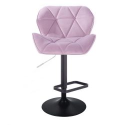 Barová židle MILANO VELUR na černém talíři  - fialový vřes