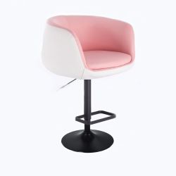 Barová židle MONTANA na černém talíři - bílo-růžová