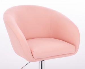 Kosmetická židle VENICE na černé podstavě s kolečky - růžová