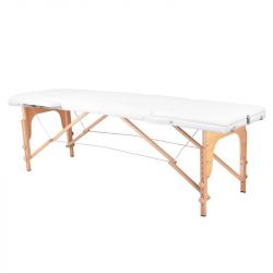 Skládací dřevěný masážní stůl COMFORT 3 SEGMENT - bílý