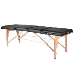Skládací dřevěný masážní stůl COMFORT 3 SEGMENT - černý