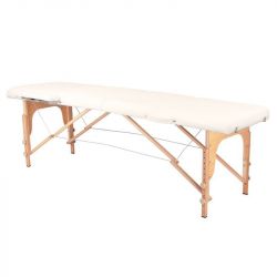  Skládací masážní stůl dřevěný KOMFORT 2 - krémový