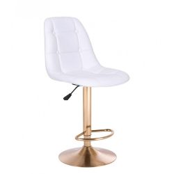 Barová židle SAMSON na zlatém talíři - bílá