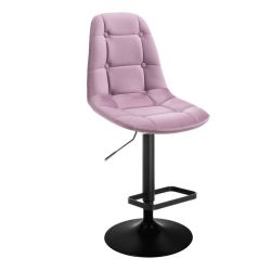 Barová židle SAMSON VELUR na černém talíři - fialový vřes