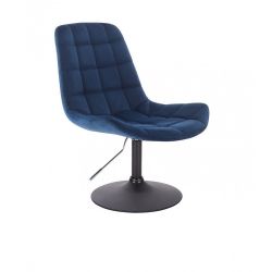 Kosmetická židle PARIS VELUR na černém talíři - modrá