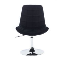 Kosmetická židle PARIS VELUR na stříbrném talíři - černá
