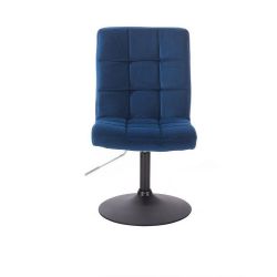 Kosmetická židle TOLEDO VELUR na černém talíři - modrá