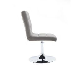 Kosmetická židle TOLEDO VELUR na stříbrném talíři - světle šedá