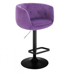 Barová židle MONTANA  VELUR na černém talíři - fialová