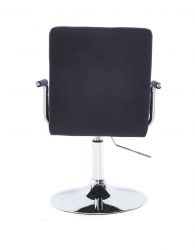 Kosmetická židle VERONA VELUR na stříbrném talíři - černá