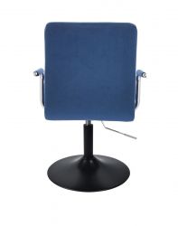 Kosmetická židle VERONA VELUR na černém talíři - modrá