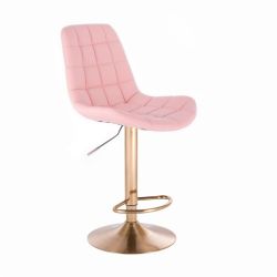 Barová židle PARIS na zlatém talíři  - růžová