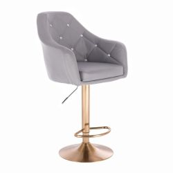 Barová židle ROMA na zlatém talíři - šedá