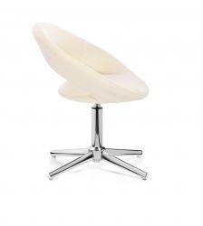 Kosmetická židle NAPOLI na stříbrném kříži - krémová