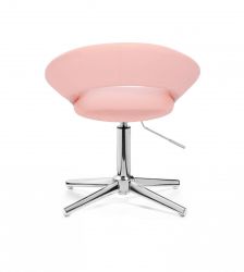 Kosmetická židle NAPOLI na stříbrném kříži - růžová