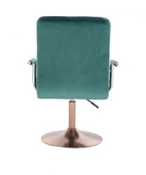 Kosmetická židle VERONA VELUR na zlatém talíři - zelená