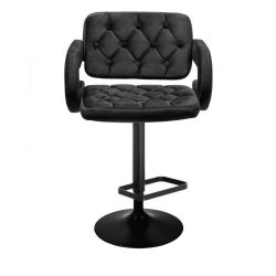 Barová židle  ADRIA VELUR na černém talíři - černá