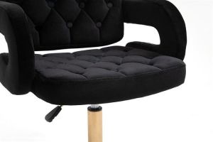 Barová židle  ADRIA VELUR na černém talíři - černá