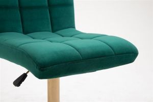 Kosmetická židle TOLEDO VELUR na stříbrné podstavě s kolečky - zelená