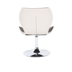 Kosmetická židle MATRIX na stříbrném talíři - šedo bílá
