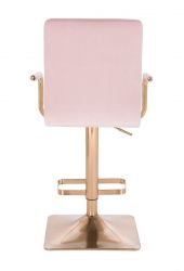 Barová židle VERONA GOLD VELUR na zlaté hranaté základně - růžová