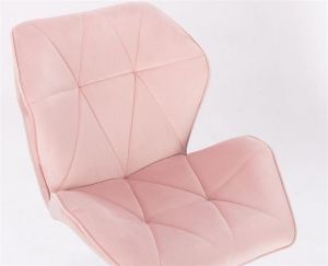 Kosmetická židle MILANO MAX VELUR na stříbrném talíři - světle růžová