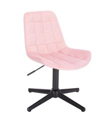 Kosmetická židle PARIS VELUR na černém kříži - světle růžová