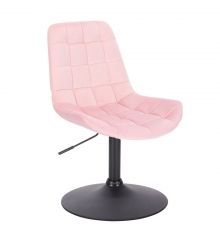 Kosmetická židle PARIS VELUR na černém talíři - světle růžová