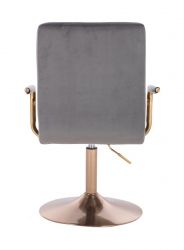 Kosmetická židle VERONA GOLD VELUR na zlatém talíři - tmavě šedá