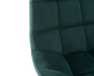 Kosmetická židle PARIS VELUR na černé podstavě s kolečky - zelená