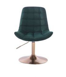 Kosmetická židle PARIS VELUR na zlatém talíři - zelená