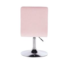 Kosmetická židle TOLEDO VELUR na stříbrném talíři - růžová