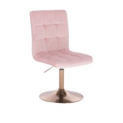 Kosmetická židle TOLEDO VELUR na zlatém talíři - růžová