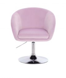 Kosmetická židle VENICE VELUR na stříbrném talíři - levandule