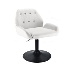 Kosmetická židle LION na černém talíři - bílá