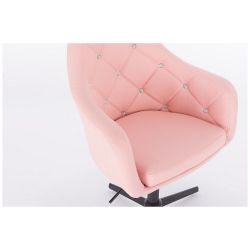 Kosmetická židle ROMA na černém kříži - růžová