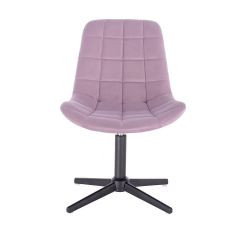 Kosmetická židle PARIS VELUR na černém kříži - fialový vřes