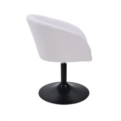 Kosmetická židle VENICE na černé kulaté podstavě - bílá